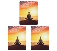 Car Air Fresheners Hanging Air Freshener Yoga Meditation Fragrance Scented Cards Car Aromatherapy Tablets Interior Mirror Pendant for Wardrobe Bathroom Square White