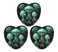 Car Air Fresheners Hanging Aliens Printed Long Lasting Car Fragrance Freshie Heart Shape