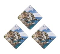 Car Air Fresheners Hanging Cinque Terre Scenery Printed Long Lasting Car Fragrance Freshie