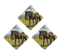 Car Air Fresheners Hanging Grazing Wild Horses Printed Long Lasting Car Fragrance Freshie