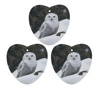 Car Air Fresheners Hanging Snow Owl Printed Long Lasting Car Fragrance Freshie Heart Shape