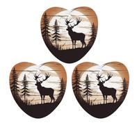 Car Air Fresheners Hanging Wild Elk Silhouette Printed Long Lasting Car Fragrance Freshie Heart Shape
