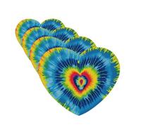 Car Air Fresheners Heart Rainbow Tie-Dyed Hanging Scented Cards For Car 4 Pcs Hanging Air Freshener Fragrance Scented Cards Car Aromatherapy Tablets For Car Rearview Mirror Bedroom Bathroom