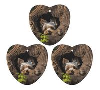 Car Air Fresheners Set of 3 Hanging Air Freshener A Little Yorkshire Terrier Car Aromatherapy Tablets Hanging Fragrance Scented Cards for Rearview Mirror Wardrobe Shoe Cabinet Love form White