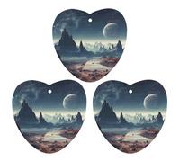 Car Air Fresheners Set of 3 Hanging Air Freshener Alien Planet Car Aromatherapy Tablets Hanging Fragrance Scented Cards for Rearview Mirror Wardrobe Shoe Cabinet Love form Black