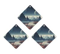 Car Air Fresheners Set of 3 Hanging Air Freshener Alien Planet Car Aromatherapy Tablets Hanging Fragrance Scented Cards for Rearview Mirror Wardrobe Shoe Cabinet Rhombus Black