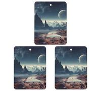 Car Air Fresheners Set of 3 Hanging Air Freshener Alien Planet Car Aromatherapy Tablets Hanging Fragrance Scented Cards for Rearview Mirror Wardrobe Shoe Cabinet Square Gray