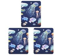 Car Air Fresheners Set of 3 Hanging Air Freshener Aquatic Sea Animal Car Aromatherapy Tablets Hanging Fragrance Scented Cards for Rearview Mirror Wardrobe Shoe Cabinet Square Gray