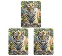 Car Air Fresheners Set of 3 Hanging Air Freshener Big Tiger Car Aromatherapy Tablets Hanging Fragrance Scented Cards for Rearview Mirror Wardrobe Shoe Cabinet Square White