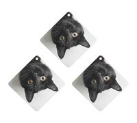 Car Air Fresheners Set of 3 Hanging Air Freshener Black Cat Lies Down Car Aromatherapy Tablets Hanging Fragrance Scented Cards for Rearview Mirror Wardrobe Shoe Cabinet Rhombus Gray