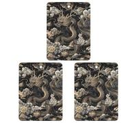 Car Air Fresheners Set of 3 Hanging Air Freshener Black Chinese Dragon Car Aromatherapy Tablets Hanging Fragrance Scented Cards for Rearview Mirror Wardrobe Shoe Cabinet Square Black