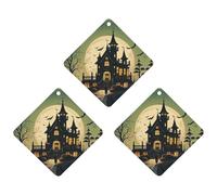 Car Air Fresheners Set of 3 Hanging Air Freshener Black Haunted Mansion Car Aromatherapy Tablets Hanging Fragrance Scented Cards for Rearview Mirror Wardrobe Shoe Cabinet Rhombus Gray