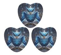 Car Air Fresheners Set of 3 Hanging Air Freshener Blue Owl Car Aromatherapy Tablets Hanging Fragrance Scented Cards for Rearview Mirror Wardrobe Shoe Cabinet Love form Black