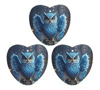 Car Air Fresheners Set of 3 Hanging Air Freshener Blue Owl Car Aromatherapy Tablets Hanging Fragrance Scented Cards for Rearview Mirror Wardrobe Shoe Cabinet Love form Gray