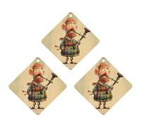 Car Air Fresheners Set of 3 Hanging Air Freshener Cartoon Scottish Bagpipe Car Aromatherapy Tablets Hanging Fragrance Scented Cards for Rearview Mirror Wardrobe Shoe Cabinet Rhombus Black