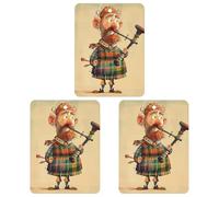Car Air Fresheners Set of 3 Hanging Air Freshener Cartoon Scottish Bagpipe Car Aromatherapy Tablets Hanging Fragrance Scented Cards for Rearview Mirror Wardrobe Shoe Cabinet Square Black