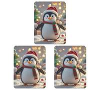 Car Air Fresheners Set of 3 Hanging Air Freshener Christmas Funny Penguin Car Aromatherapy Tablets Hanging Fragrance Scented Cards for Rearview Mirror Wardrobe Shoe Cabinet Square Black