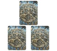 Car Air Fresheners Set of 3 Hanging Air Freshener Cool Steampunk Gears Car Aromatherapy Tablets Hanging Fragrance Scented Cards for Rearview Mirror Wardrobe Shoe Cabinet Square Black