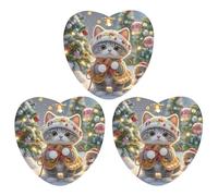 Car Air Fresheners Set of 3 Hanging Air Freshener Cute Cat Sing Christmas Carols Car Aromatherapy Tablets Hanging Fragrance Scented Cards for Rearview Mirror Wardrobe Shoe Cabinet Love form White