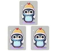 Car Air Fresheners Set of 3 Hanging Air Freshener Cute Penguin Print Car Aromatherapy Tablets Hanging Fragrance Scented Cards for Rearview Mirror Wardrobe Shoe Cabinet Square Gray