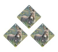 Car Air Fresheners Set of 3 Hanging Air Freshener Donkey And Flower Car Aromatherapy Tablets Hanging Fragrance Scented Cards for Rearview Mirror Wardrobe Shoe Cabinet Rhombus White