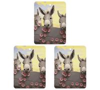 Car Air Fresheners Set of 3 Hanging Air Freshener Donkey And Flower Car Aromatherapy Tablets Hanging Fragrance Scented Cards for Rearview Mirror Wardrobe Shoe Cabinet Square White