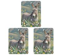 Car Air Fresheners Set of 3 Hanging Air Freshener Donkey And Flower Car Aromatherapy Tablets Hanging Fragrance Scented Cards for Rearview Mirror Wardrobe Shoe Cabinet Square Black