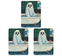 Car Air Fresheners Set of 3 Hanging Air Freshener Funny Ghost in The Bathtub Car Aromatherapy Tablets Hanging Fragrance Scented Cards for Rearview Mirror Wardrobe Shoe Cabinet Square White