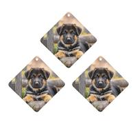 Car Air Fresheners Set of 3 Hanging Air Freshener German Shepherd Puppy Car Aromatherapy Tablets Hanging Fragrance Scented Cards for Rearview Mirror Wardrobe Shoe Cabinet Rhombus Gray