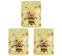 Car Air Fresheners Set of 3 Hanging Air Freshener Happy Bee Car Aromatherapy Tablets Hanging Fragrance Scented Cards for Rearview Mirror Wardrobe Shoe Cabinet Square Gray