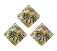 Car Air Fresheners Set of 3 Hanging Air Freshener Honey Bee Car Aromatherapy Tablets Hanging Fragrance Scented Cards for Rearview Mirror Wardrobe Shoe Cabinet Rhombus White