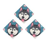 Car Air Fresheners Set of 3 Hanging Air Freshener Husky Dog Pattern Car Aromatherapy Tablets Hanging Fragrance Scented Cards for Rearview Mirror Wardrobe Shoe Cabinet Rhombus Gray