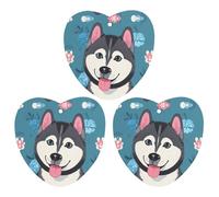Car Air Fresheners Set of 3 Hanging Air Freshener Husky Dog Pattern Car Aromatherapy Tablets Hanging Fragrance Scented Cards for Rearview Mirror Wardrobe Shoe Cabinet Love form Gray