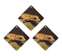 Car Air Fresheners Set of 3 Hanging Air Freshener Leopard Little Gecko Car Aromatherapy Tablets Hanging Fragrance Scented Cards for Rearview Mirror Wardrobe Shoe Cabinet Rhombus Black