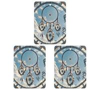 Car Air Fresheners Set of 3 Hanging Air Freshener Native American Dream Catcher Car Aromatherapy Tablets Hanging Fragrance Scented Cards for Rearview Mirror Wardrobe Shoe Cabinet Square White