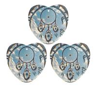 Car Air Fresheners Set of 3 Hanging Air Freshener Native American Dream Catcher Car Aromatherapy Tablets Hanging Fragrance Scented Cards for Rearview Mirror Wardrobe Shoe Cabinet Love form Black