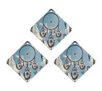 Car Air Fresheners Set of 3 Hanging Air Freshener Native American Dream Catcher Car Aromatherapy Tablets Hanging Fragrance Scented Cards for Rearview Mirror Wardrobe Shoe Cabinet Rhombus White