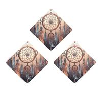 Car Air Fresheners Set of 3 Hanging Air Freshener Native American Dream Catcher Car Aromatherapy Tablets Hanging Fragrance Scented Cards for Rearview Mirror Wardrobe Shoe Cabinet Rhombus Gray
