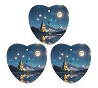 Car Air Fresheners Set of 3 Hanging Air Freshener Nightsky Hanging Moon Stars Car Aromatherapy Tablets Hanging Fragrance Scented Cards for Rearview Mirror Wardrobe Shoe Cabinet Love form Black