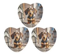Car Air Fresheners Set of 3 Hanging Air Freshener Pad Dachshund Dog Car Aromatherapy Tablets Hanging Fragrance Scented Cards for Rearview Mirror Wardrobe Shoe Cabinet Love form Gray