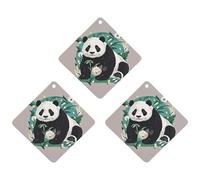 Car Air Fresheners Set of 3 Hanging Air Freshener Panda Graphic Black And White Car Aromatherapy Tablets Hanging Fragrance Scented Cards for Rearview Mirror Wardrobe Shoe Cabinet Rhombus Black