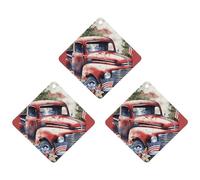 Car Air Fresheners Set of 3 Hanging Air Freshener Patriotic Old Red Truck Car Aromatherapy Tablets Hanging Fragrance Scented Cards for Rearview Mirror Wardrobe Shoe Cabinet Rhombus Black