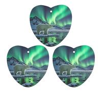 Car Air Fresheners Set of 3 Hanging Air Freshener Polar Bears Northern Lights Car Aromatherapy Tablets Hanging Fragrance Scented Cards for Rearview Mirror Wardrobe Shoe Cabinet Love form White