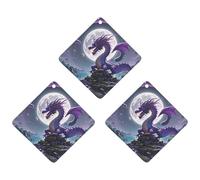Car Air Fresheners Set of 3 Hanging Air Freshener Purple Dragon Moon Car Aromatherapy Tablets Hanging Fragrance Scented Cards for Rearview Mirror Wardrobe Shoe Cabinet Rhombus Gray