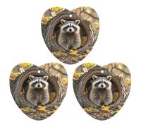 Car Air Fresheners Set of 3 Hanging Air Freshener Raccoon in The Fall Tree Hole Car Aromatherapy Tablets Hanging Fragrance Scented Cards for Rearview Mirror Wardrobe Shoe Cabinet Love form Gray