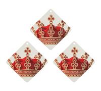 Car Air Fresheners Set of 3 Hanging Air Freshener Red Crown Car Aromatherapy Tablets Hanging Fragrance Scented Cards for Rearview Mirror Wardrobe Shoe Cabinet Rhombus Gray
