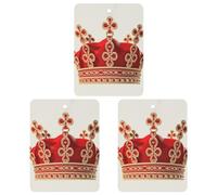 Car Air Fresheners Set of 3 Hanging Air Freshener Red Crown Car Aromatherapy Tablets Hanging Fragrance Scented Cards for Rearview Mirror Wardrobe Shoe Cabinet Square Black