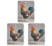 Car Air Fresheners Set of 3 Hanging Air Freshener Rooster Car Aromatherapy Tablets Hanging Fragrance Scented Cards for Rearview Mirror Wardrobe Shoe Cabinet Square Gray