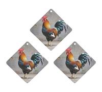 Car Air Fresheners Set of 3 Hanging Air Freshener Rooster Car Aromatherapy Tablets Hanging Fragrance Scented Cards for Rearview Mirror Wardrobe Shoe Cabinet Rhombus White