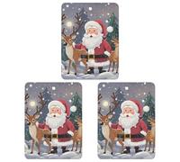 Car Air Fresheners Set of 3 Hanging Air Freshener Santa Claus And Deer Elk Car Aromatherapy Tablets Hanging Fragrance Scented Cards for Rearview Mirror Wardrobe Shoe Cabinet Square Gray